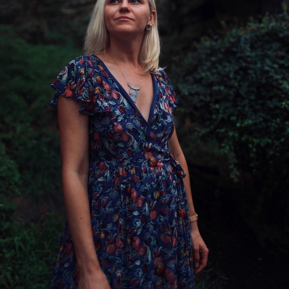 Moulinette Soeurs Anthropologie Silk Wrap Dress - Picture 1 of 8